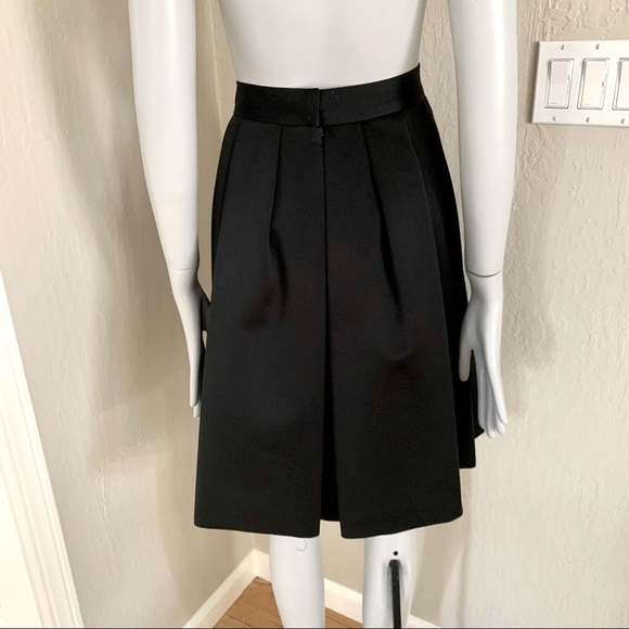 OLEG CASSINI Vintage Neiman Marcus Black Tie Black Satin Pleated Evening Skirt - Picture 9 of 15